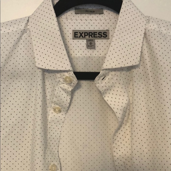 Express Dress Shirt-white with dark brown dots - Picture 5 of 5